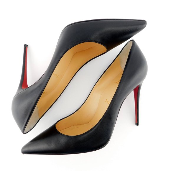 CHRISTIAN LOUBOUTIN Black Leather Classic Stiletto Heel Pumps 38.5 - Picture 5 of 8